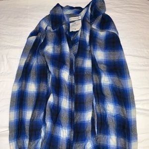 Blue and white American eagle flannel